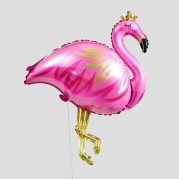 Шар фольгированный  фигура 32&quot; &quot;Фламинго с короной.&quot;, цвет розовый   4995306