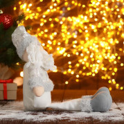 Мягкая игрушка &quot;Дед Мороз в шапочке с кружочками-длинные ножки&quot; 15х45 см, серебро   5036081