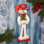 Мягкая игрушка &quot;Снеговик в костюме с орнаментом, в шляпке&quot; 9,5х30 см   6938920