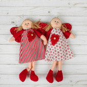 Мягкая игрушка-подвеска кукла "Фея" красные крылья, цвета МИКС   2670101