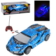 Р/У Машина с 3D подсветкой корпуса/пульта,М1:14, 4 канала,с аккум.,цв.синий.,в/к 34*14,5*12см