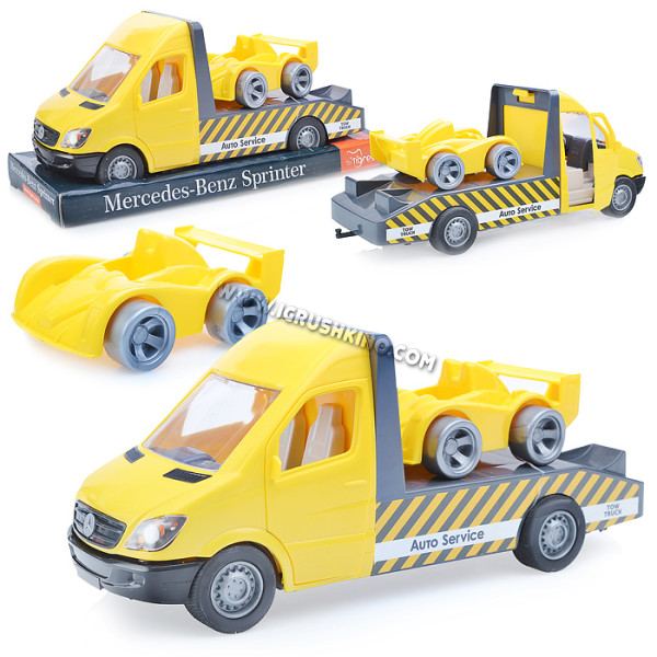Автомобиль "Mercedes Sprinter" эвакуатор (желтый) на планшетке
