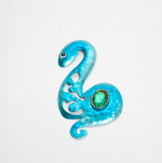 Магнит &quot;Синяя змейка со стразами&quot; (металл)