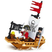 Конструктор Пираты. Лодка с капитаном, 66 дет. в коробке