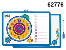 Доска - часы двусторонняя, с маркером (синий)