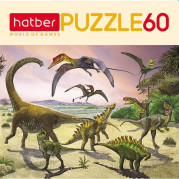 Пазлы-игра 60 элементов А5ф 230х165мм -Эра динозавров-