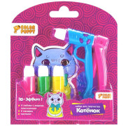 Набор для творчества "Котенок" с жидким пластилином, 4 цвета, пистолет