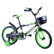 Велосипед 16'' сталь с корзиной с боковыми колесами (зеленый)