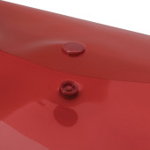 Папка-конверт с кнопкой МАЛОГО ФОРМАТА (240х190 мм), А5, прозрачная, красная 0,18 мм, BRAUBERG,22402