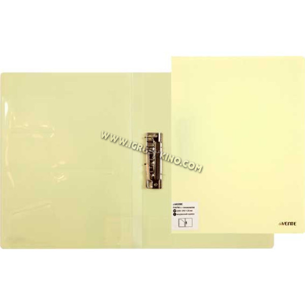 Папка с зажимом А4 deVENTE "Pastel" 3110800 650мкм фактура "песок",непрозр.желтая,внутр.карман