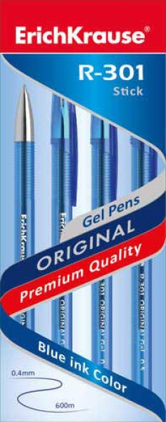 Ручка гелевая EK R-301 Original Gel 40318 синяя,0.5мм