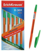 Ручка шар. EK R-301 ORANGE Stick 43197 зеленый,0.7мм