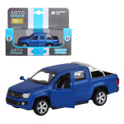 Машинка металл.  1:46 Volkswagen Amarok, синий,   инерция, откр. двери, в/к 17,5*12,5*6,5 см