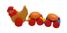 Деревянная игрушка-каталка . Паравозик. Веселые птички (Арт. ИД-9942)