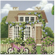 Н-р для вышивания бисером 15x15 см (частичное заполн.,канва с рис) Красивый дом с цветами Арт. BL173