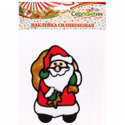Наклейка на стекло  15*18 см,"Дед Мороз с мешком подарков"
