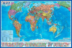 Карта настенная ГЛОБЕН &quot;Мир Политический 1:55М&quot; 60*40см КН043 капсул.лам. (интерактивная)