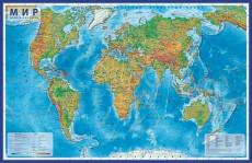 Карта настенная ГЛОБЕН &quot;Мир Физический 1:29М&quot; 101*66см КН038 лам. (интерактивная)