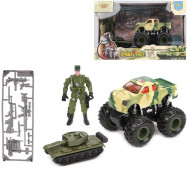 Игр.набор Военный, в комплекте машина 4WD, танк инерц., фигурка 9см., оружие, коробка