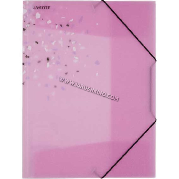 Папка на резинке А4 deVENTE "Crystal Dream" 400мкм, 3070900 искрящаяся фактура,полупр.розовая с патт