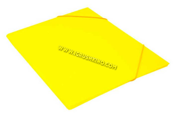Папка на резинке А4 Бюрократ Double Neon 1131608 (DNE510YEL) кор. 30мм,0,5мм жёлтая