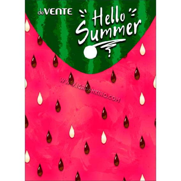 Папка-конверт на кнопке А6- (114*158мм) deVENTE "Watermelon" 3071587 вертикал.,непрозр.с рис.,150мкм