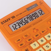 Калькулятор настольный STAFF STF-888-12-RG (200х150мм) 12 разр., двойное питание, ОРАНЖЕВЫЙ, 250453