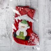 Носок для подарков "Снежный дом" 19*26 см, дед мороз