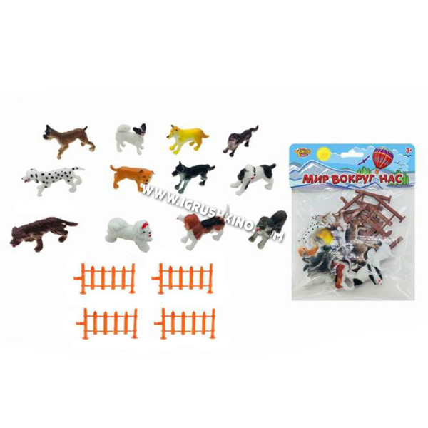Игровой набор Собаки, 12 предметов, пакет
