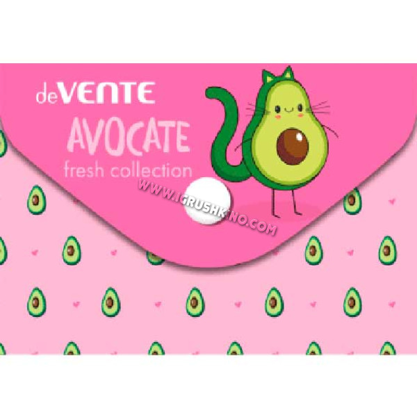 Папка-конверт на кнопке А7 deVENTE "Avocate" 3071006 непрозр.с рис.,150мкм