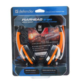 Наушники Defender Warhead G-120, игровые,полноразмерные,микрофон, 3.5мм, 2 м,чёрно-оранжевые 2483706