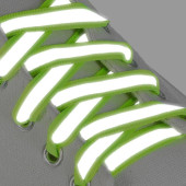 Шнурки с плоск сечением со светоотраж полосой 10мм 120см (пара) зелён неон 4698482