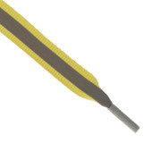 Шнурки с плоск сечением со светоотраж полосой 10мм 70см (пара) жёлт 1859399