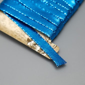 Тесьма декоративная пластик "Фольгированная нить" намотка 3 м ширина 0,8 см голубая   5109458