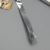 Тесьма декоративная пластик "Фольгированная нить" намотка 3 м ширина 0,8 см серебро   5109456