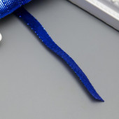Тесьма декоративная пластик "Фольгированная нить" намотка 3 м ширина 0,8 см синяя   5109454