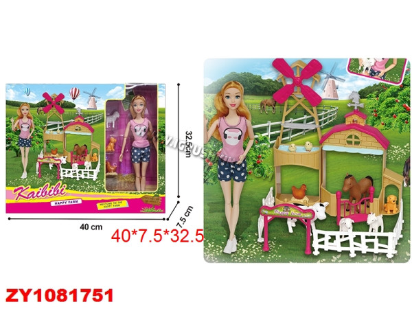 Кукла в наборе (31см) "Прогулка на ферме" (аксессуары,в коробке) (Арт. ZY1081751)