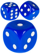 Кубик из синего пластика с белыми точками (16 мм) (Арт. Р00704) кратно 100