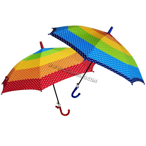Зонт цветной 45 см, горошек, ткань, в ассорт., со свистком в пак. в кор.120шт