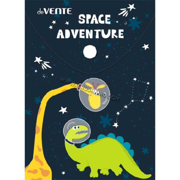Папка-конверт на кнопке А6- deVENTE "Space Adventure" 3079145 непрозр.с рис.,150мкм