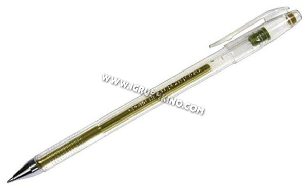 Ручка гелевая CROWN HJR-500GSM 0,7мм золотая