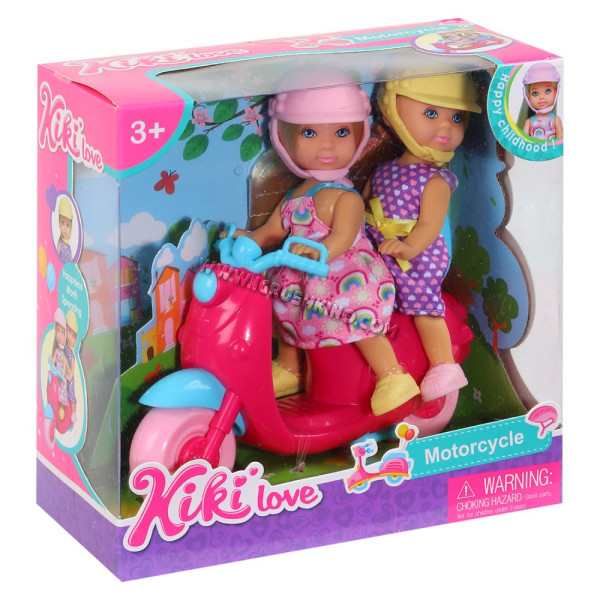Набор кукол (две малышки), в комплекте скутер, аксессуары,  в/к 16*7,5*16 см
