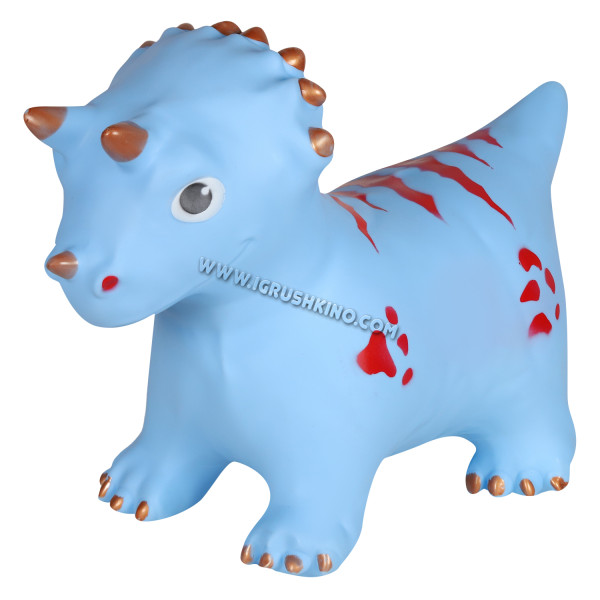 Животное-прыгун "Динозавр", 1300г, ПВХ, цвет голубой, 34*21*43 см