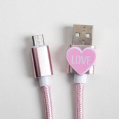 Набор кабель USB + штекер "Любовь", LCC-11 , 14,1 х 17,1 см   4625720