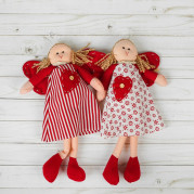 Мягкая игрушка-подвеска кукла &quot;Фея&quot; красные крылья, цвета МИКС   2670101