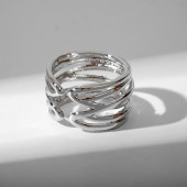 Кольцо "Звенья" тонкая линия, цвет серебро, безразмерное 7050632