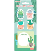 Набор самокл. этикеток-закладок deVENTE &quot;The Cactus&quot; 45*45мм,80*80мм-5*20л. 2010104 бум.,асс.форм