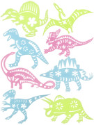 Набор наклеек флюоресцентных. Мир динозавров 2 (8 дет.) в пак. (19х13) (Арт. 1185481)