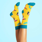 Дизайнерские носки серии В мире животных "Туканы", р-р 40-45 (желтый/бирюзовый)