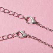 Кулоны "Неразлучники" два сердца дополняют друг друга, цвет сиренево-розовый в серебре,45см   718817